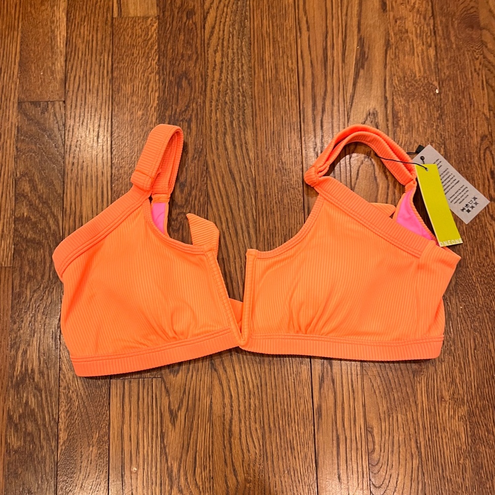 Oneone Karina Orange ribbed bikini top- NWT- size XL